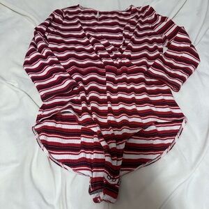 Anthropologie Striped Red and White Women's bodysuit M